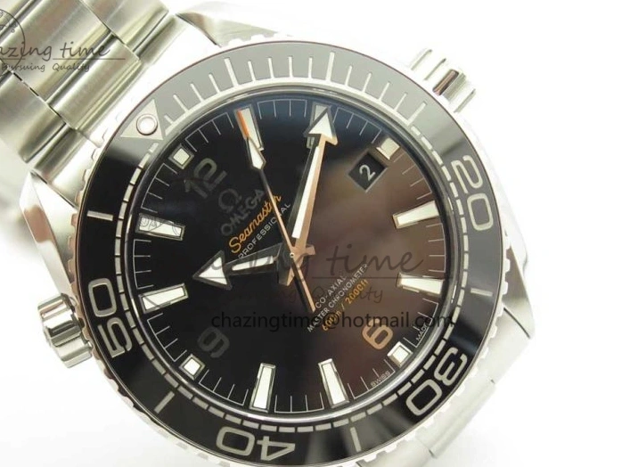 0407 Trendy Planet Ocean 43.5mm SS VSF 1:1 Best Edition Black Ceramic Bezel and Dial on SS Bracelet A8900 Super Clone 7973